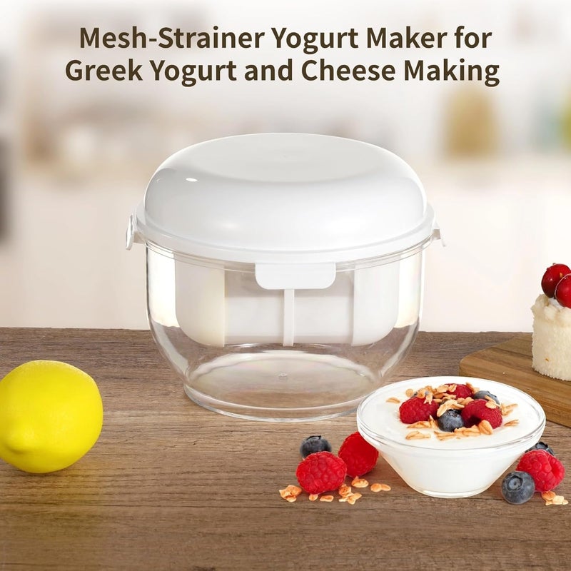DORMIYA Greek Yogurt Strainer Make Delicious Homemade Yogurt, Yogurt Maker with Removable Layer and Stainless Steel Stand, Ideal for Greek Yogurt, Cheese, Soy - Image 2